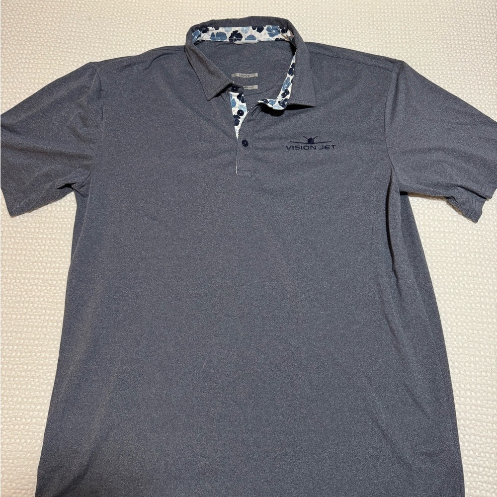 Men's Swannies golf polo with Cirrus Vision Jet logo